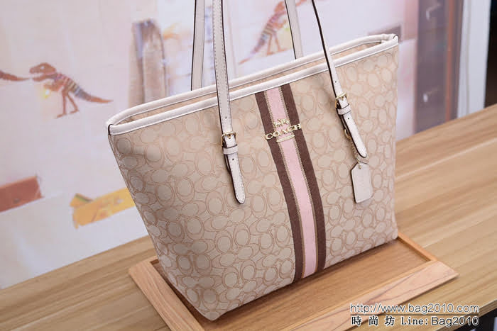 COACH蔻馳 F39043 新款購物袋 經典帆布C字logo 四季百搭款  Chz1520